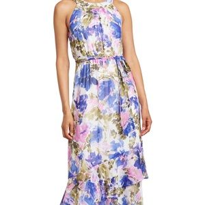 Calvin Klein | 4 | Floral Halter Dress - Blue, Pink and Green